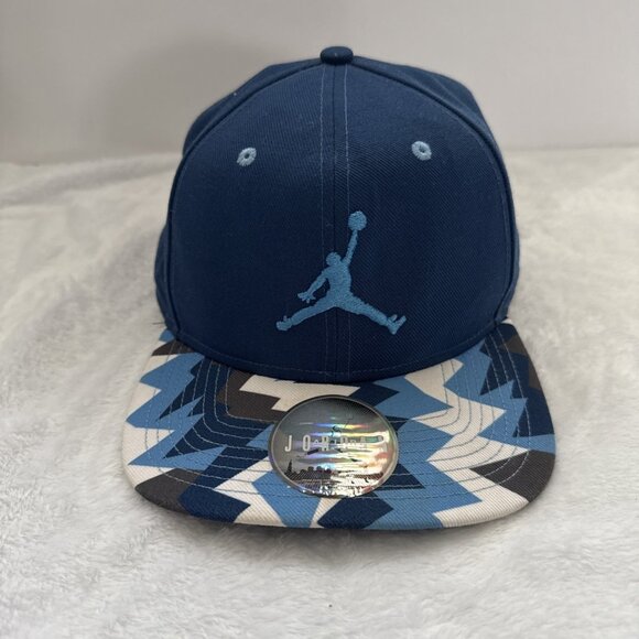Air Jordan Embroidered Logo Jumpman Hat Snapback Cap Blue Men - Picture 1 of 7